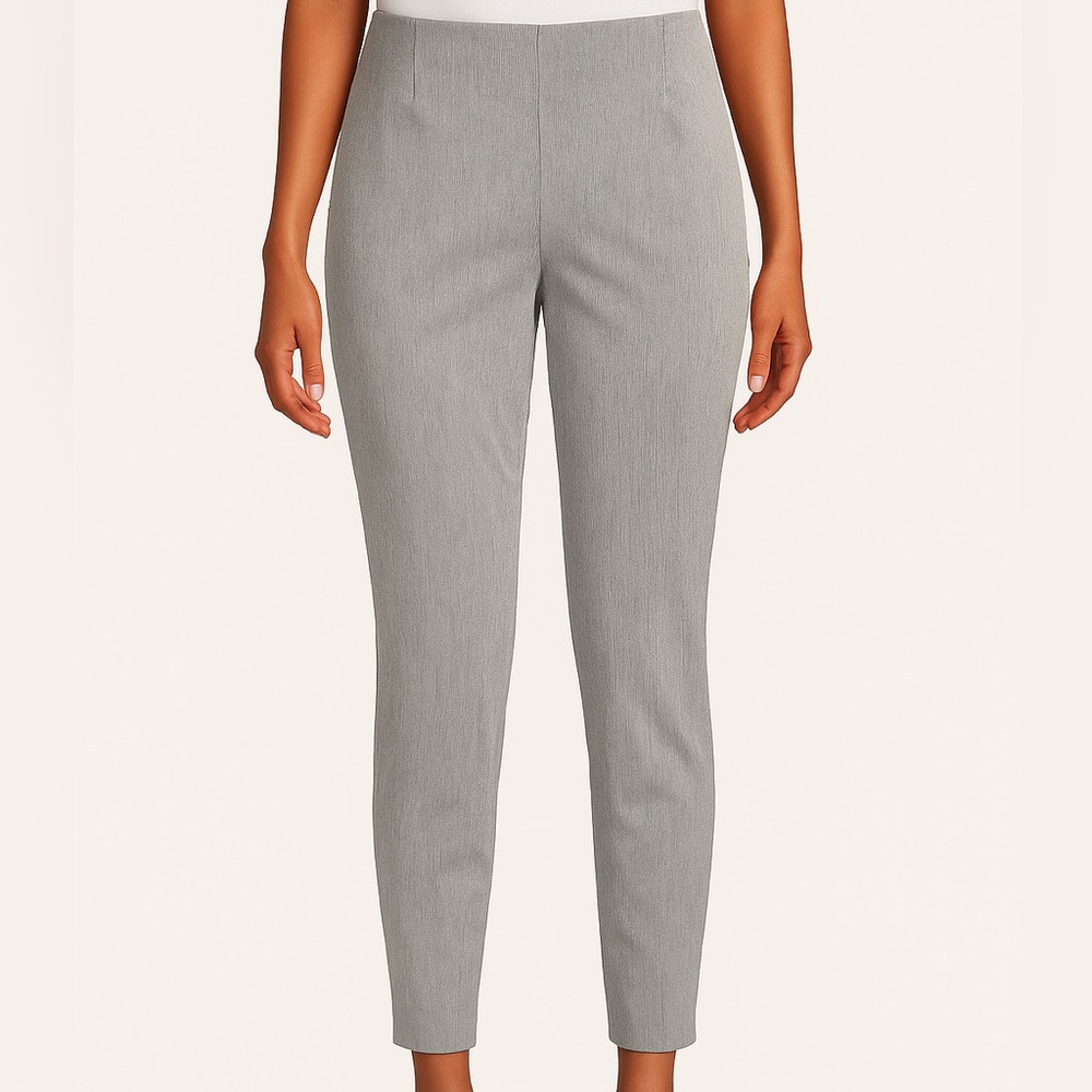 CALVIN KLEIN | Grey Pinstripe Slim Fit Ankle Pants